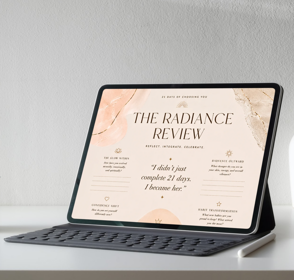 21-Day Glow Up Reset Challenge | Premium Digital Self-Care & Wellness Journal by Aura Planners | Aesthetic iPad Planner PDF